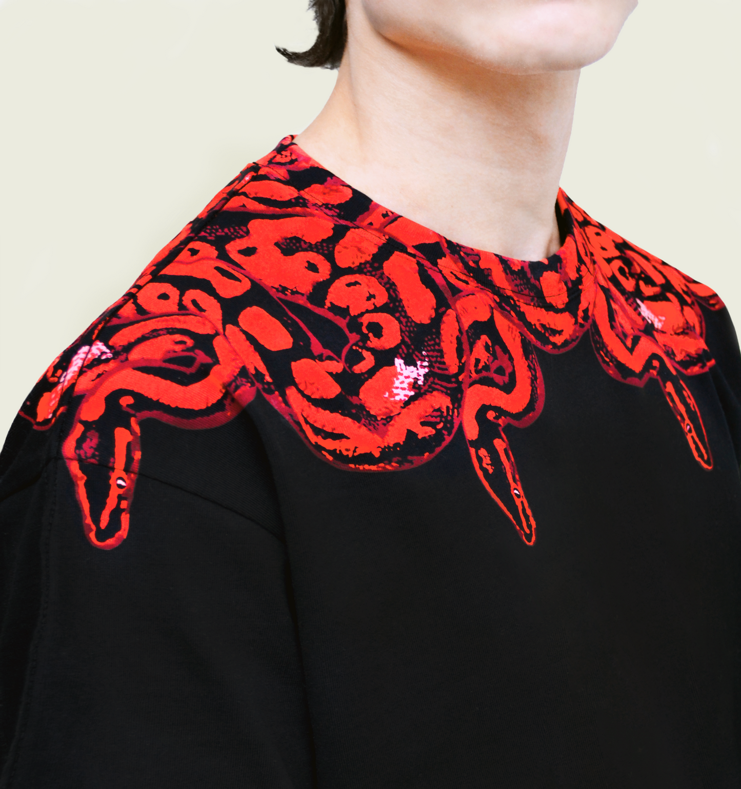 Red Snakes Black T Shirt