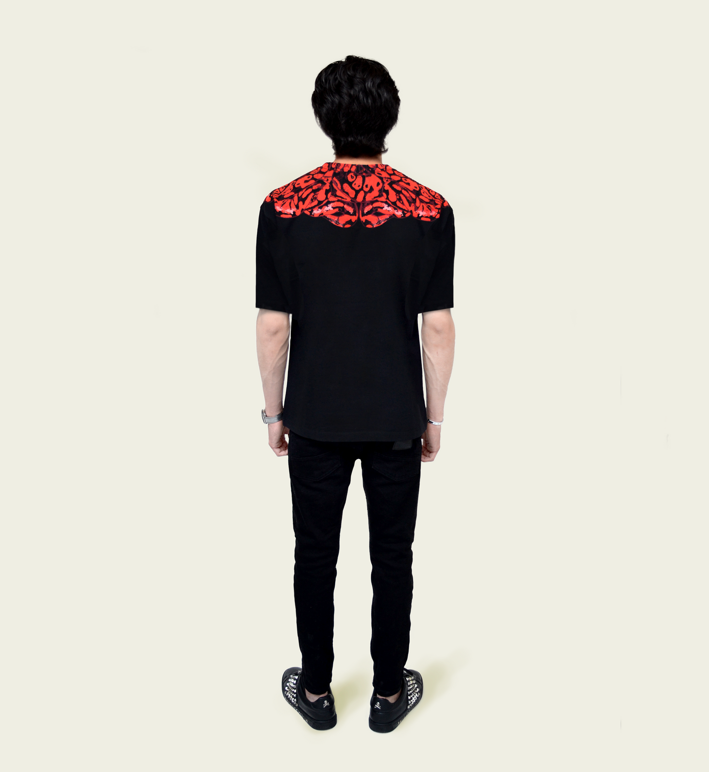 Red Snakes Black T Shirt