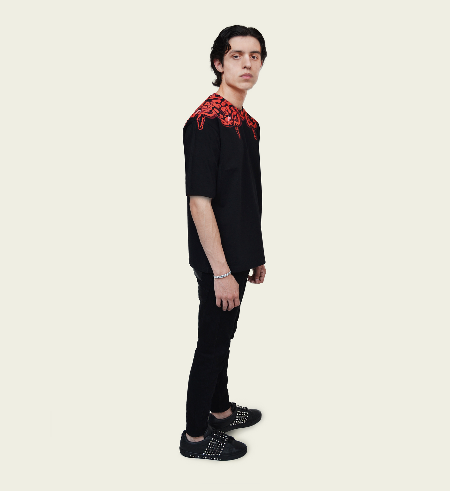 Red Snakes Black T Shirt