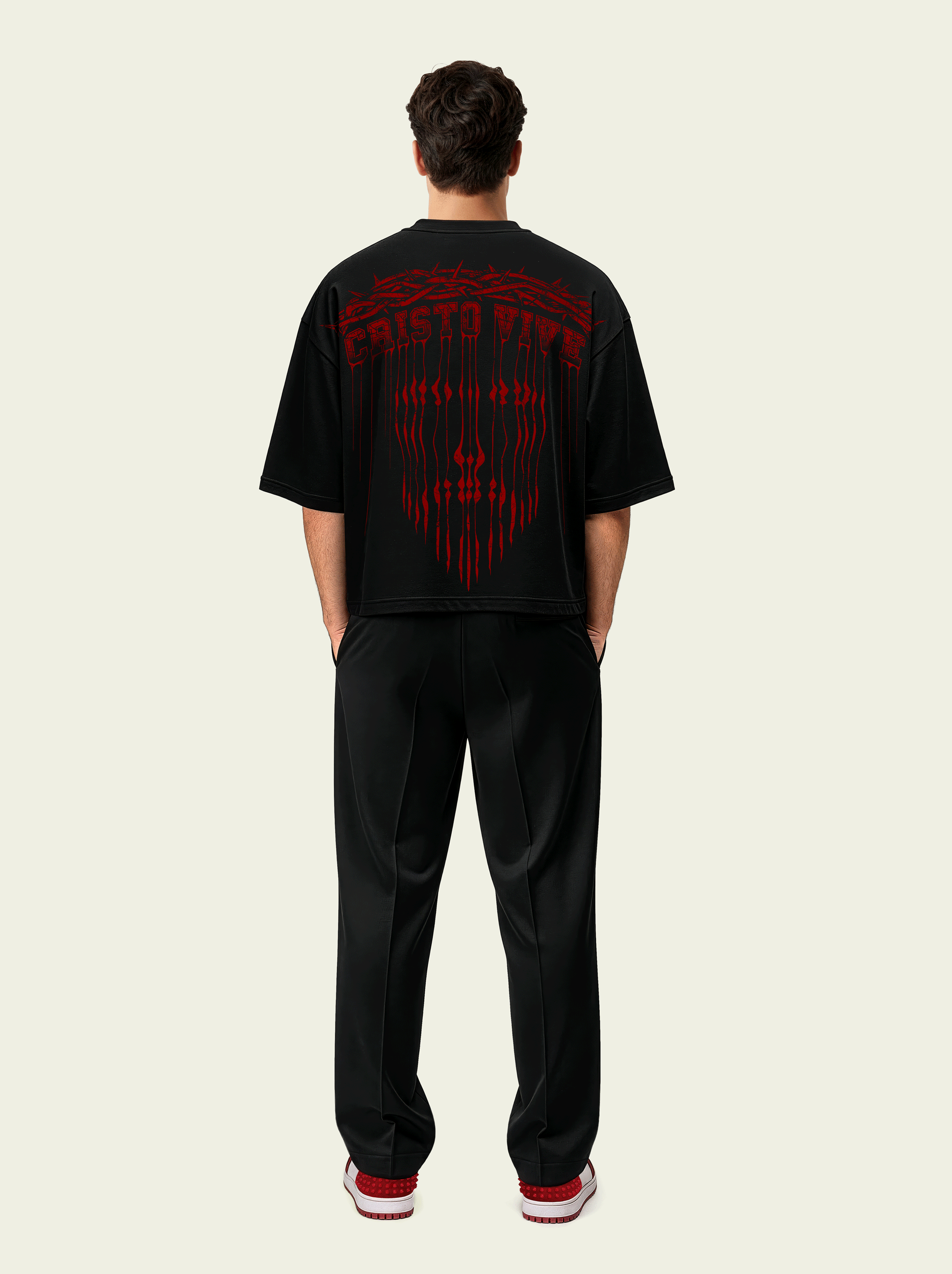 280gsm Cropped Cristo Vive Drip Print