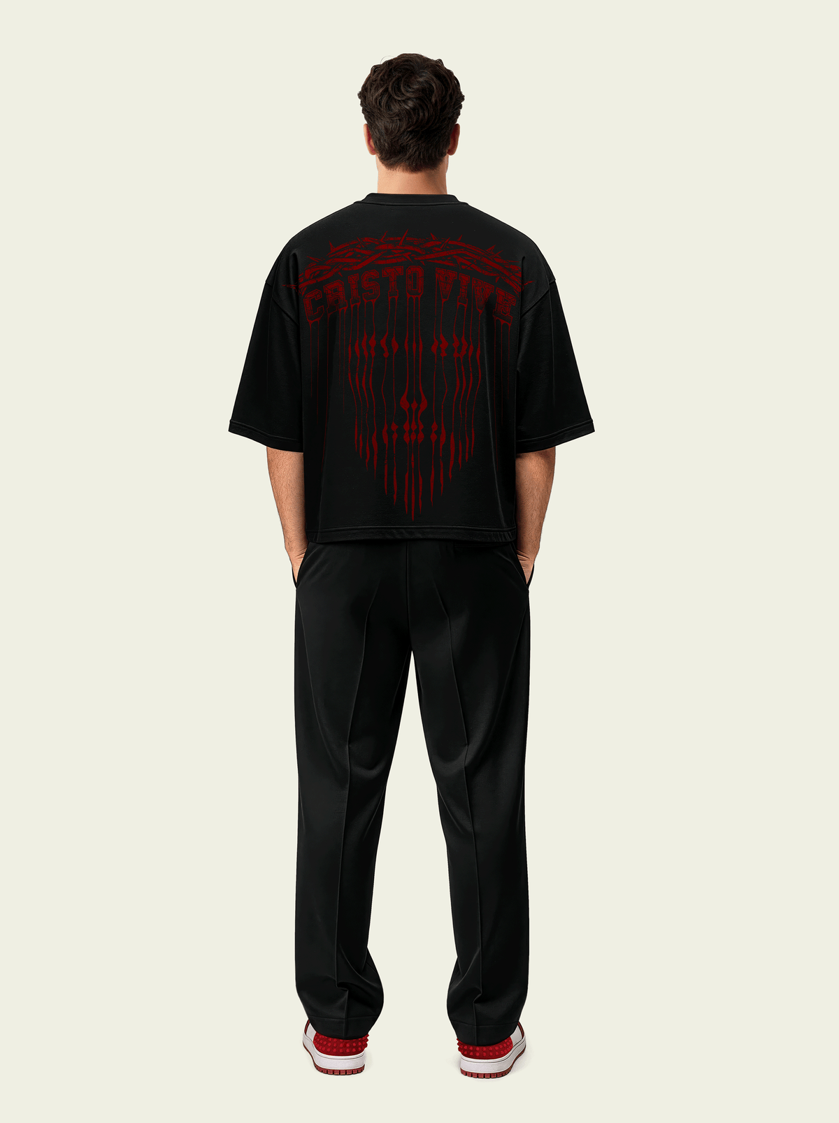 280gsm Cropped Cristo Vive Drip Print
