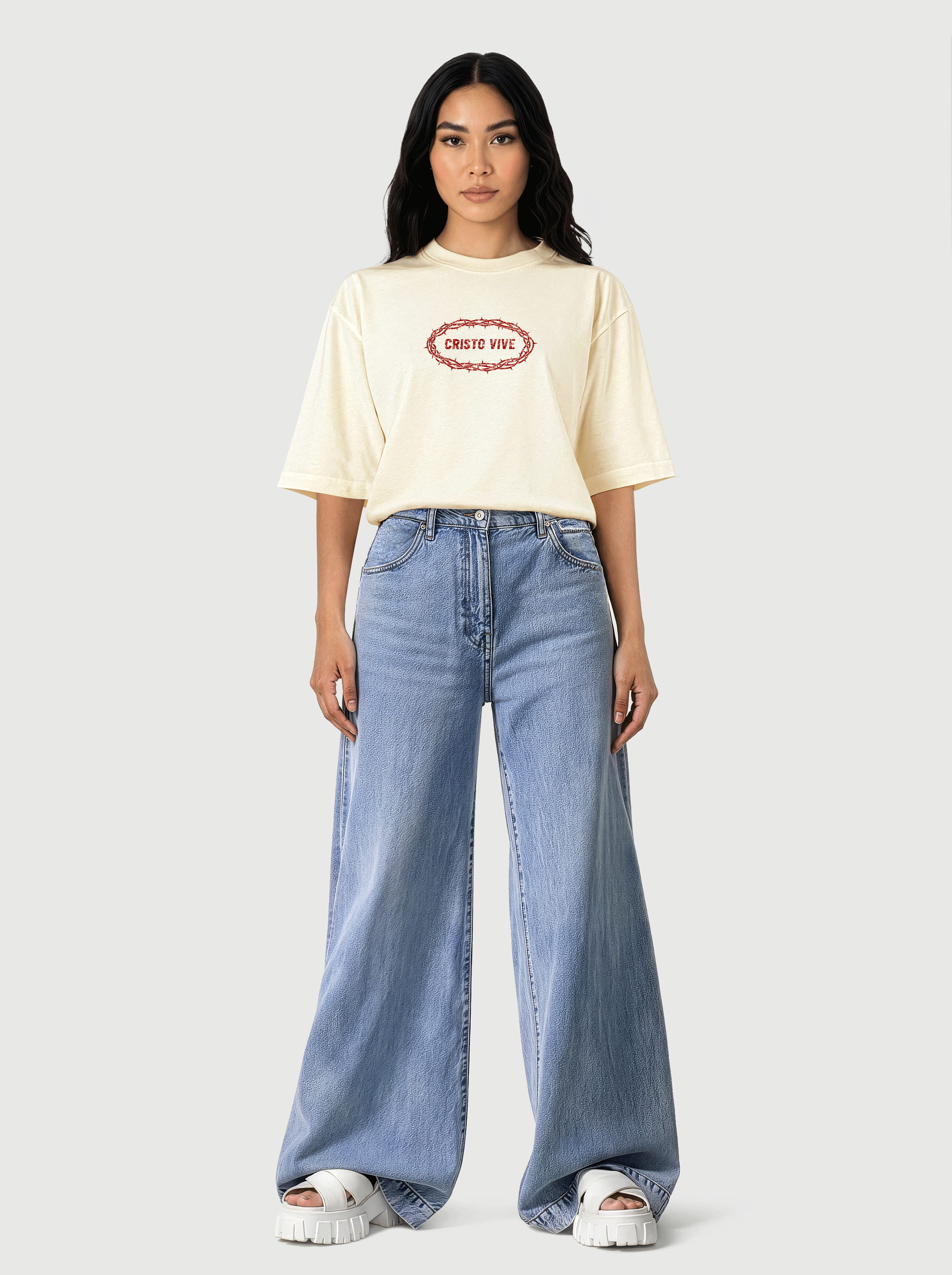 Resurrected Front Print Woman Cropped