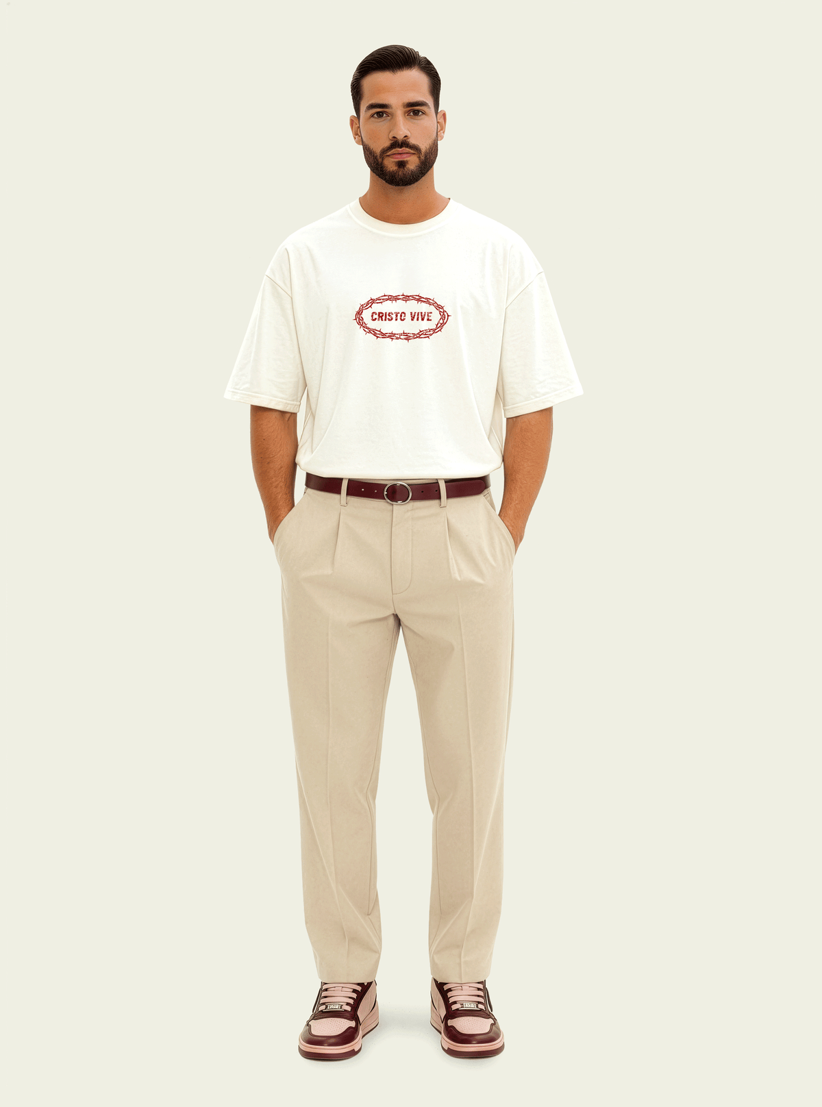280gsm Cristo Vive (Front) Print (Off White)
