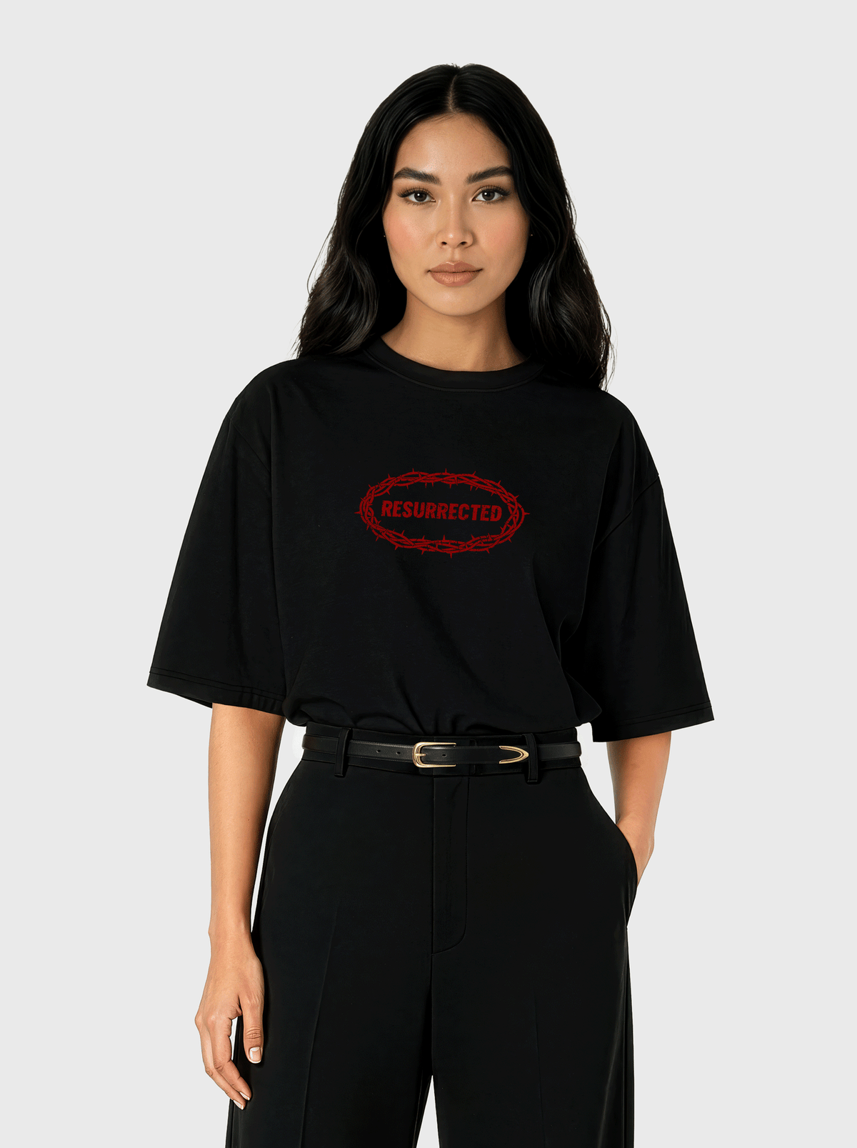 Resurrected Front Print Woman Cropped