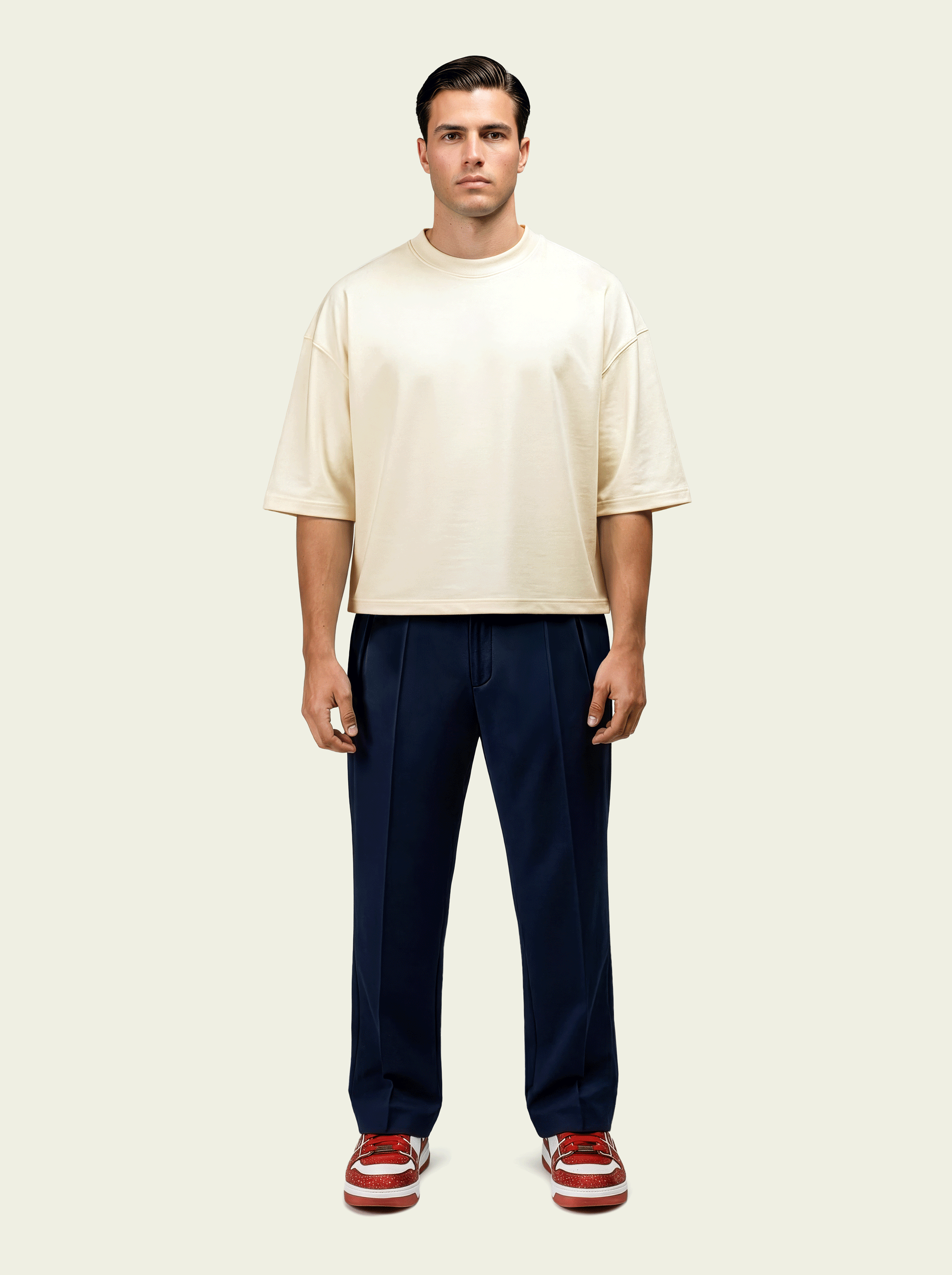 280gsm Cropped Cristo Vive (Back) Print (Off White)