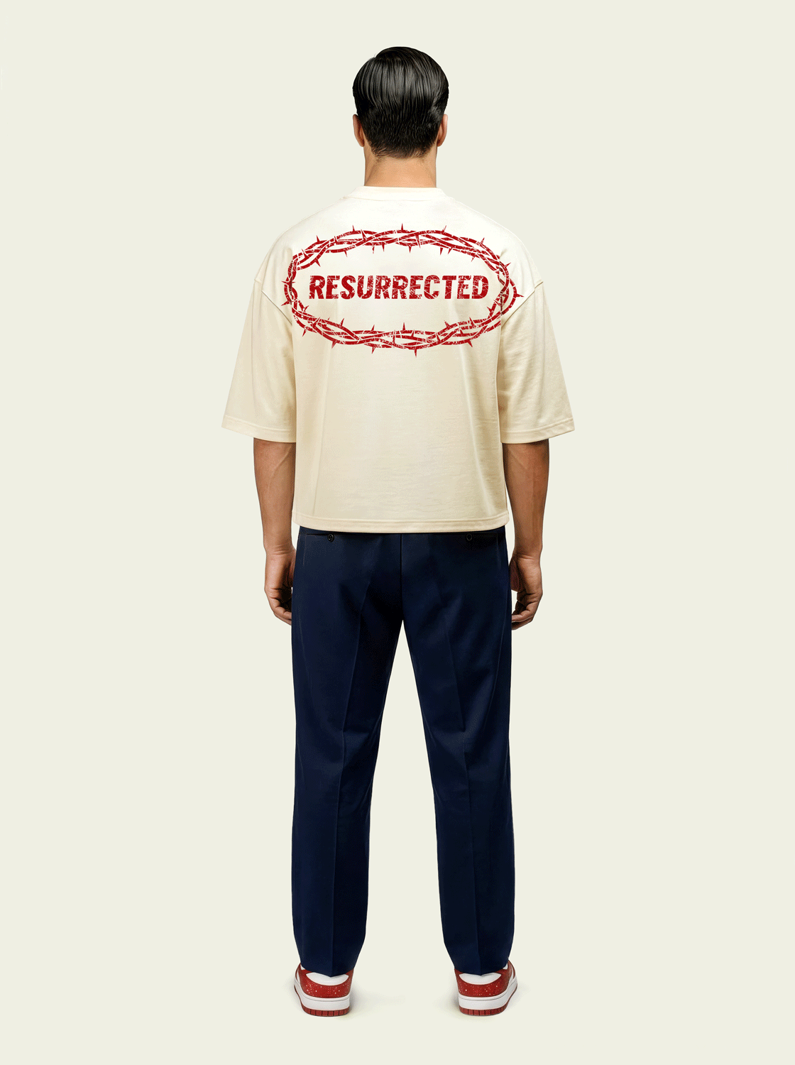 Cropped Resurrected (Back) Print (Off White)