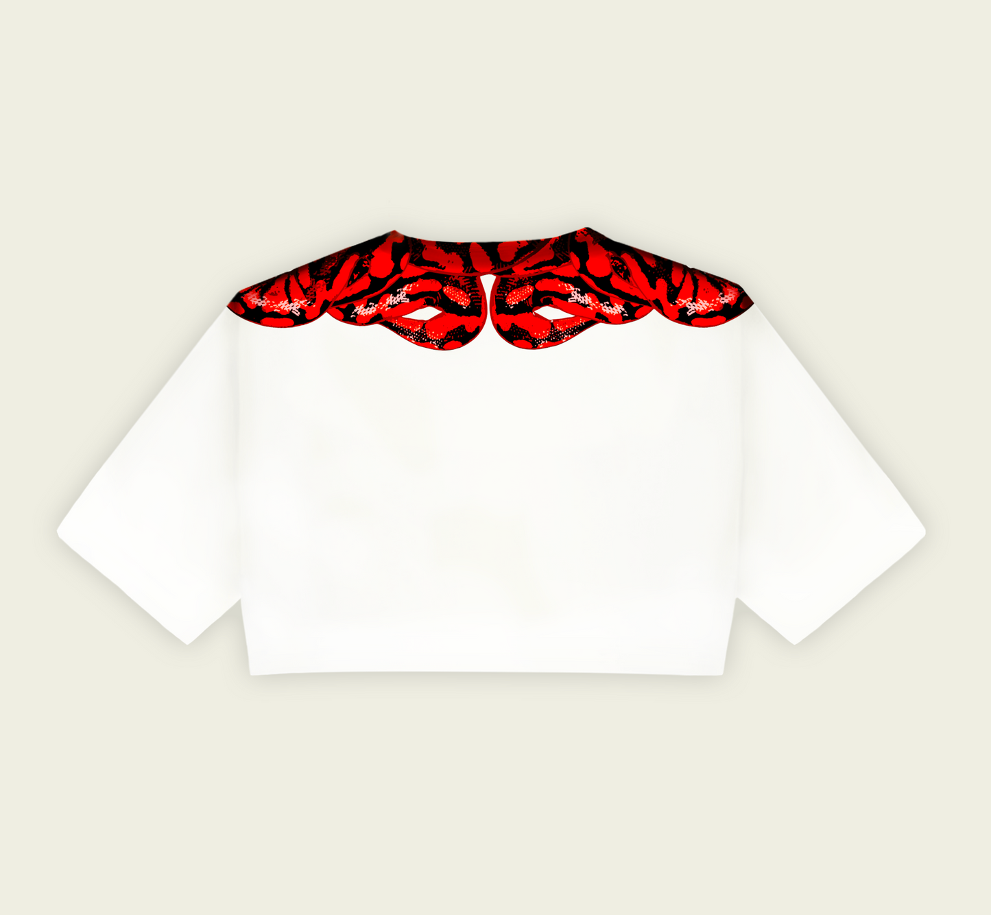 Cropped Red Snakes White T Shirt