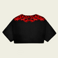 Cropped Red Snakes Black T Shirt