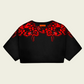 Cropped Red Snakes Black T Shirt