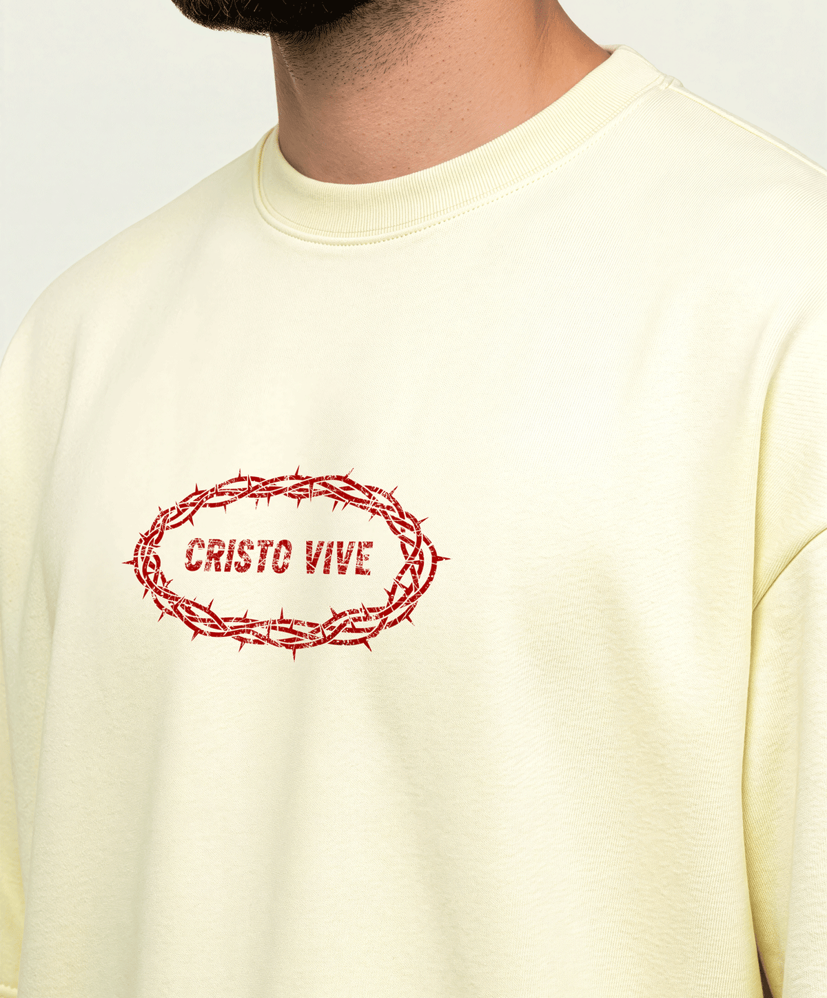 425gsm Cristo Vive (Front) Print (Off White)