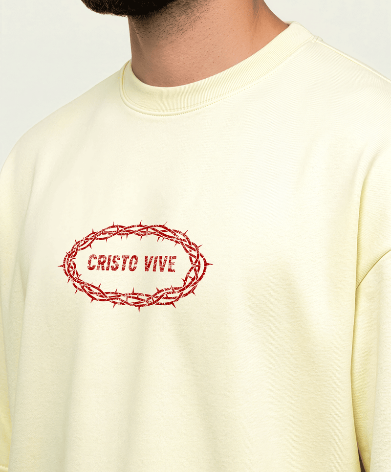 425gsm Cristo Vive (Front) Print (Off White)