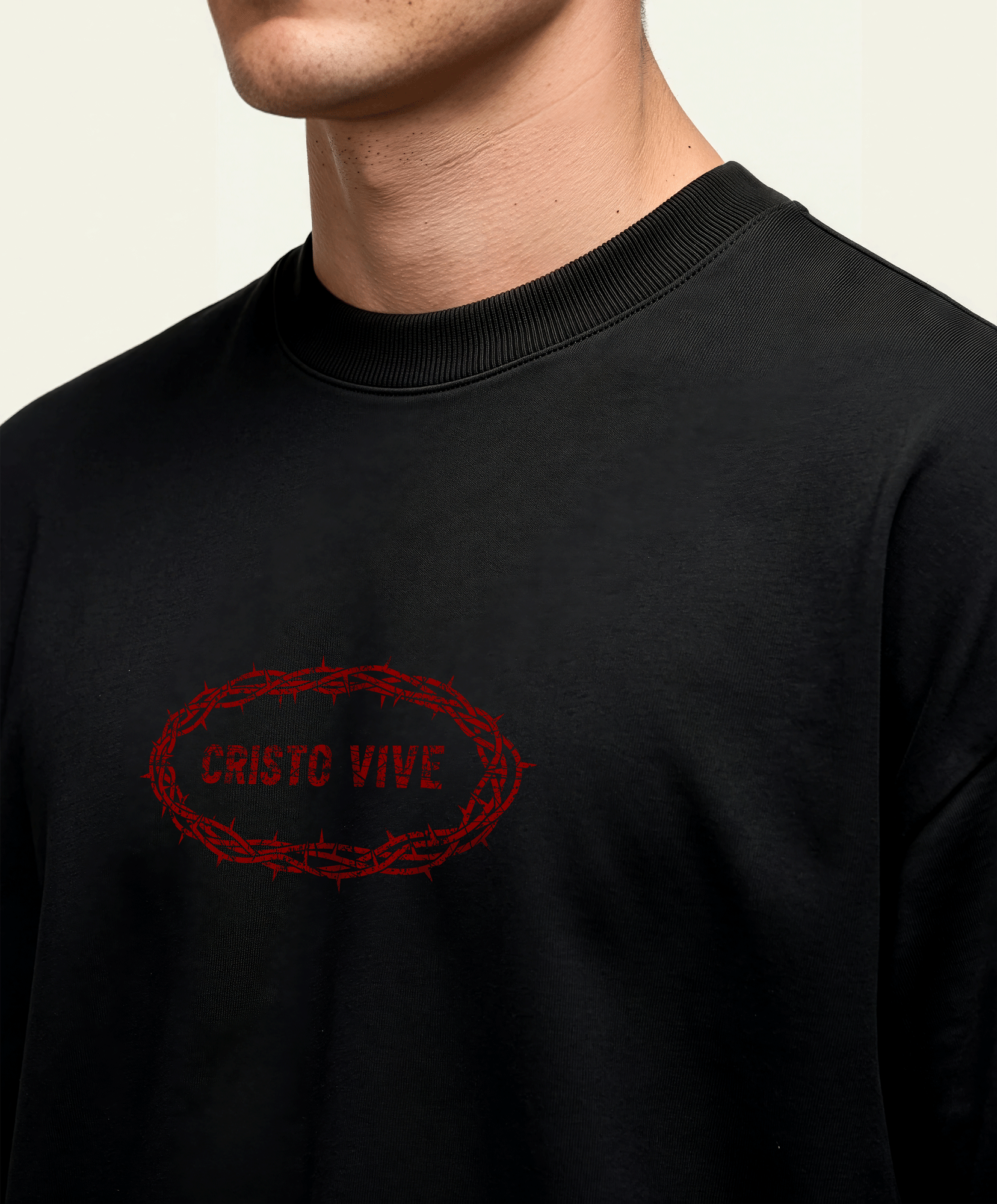 280gsm Cropped Cristo Vive (Front) Print