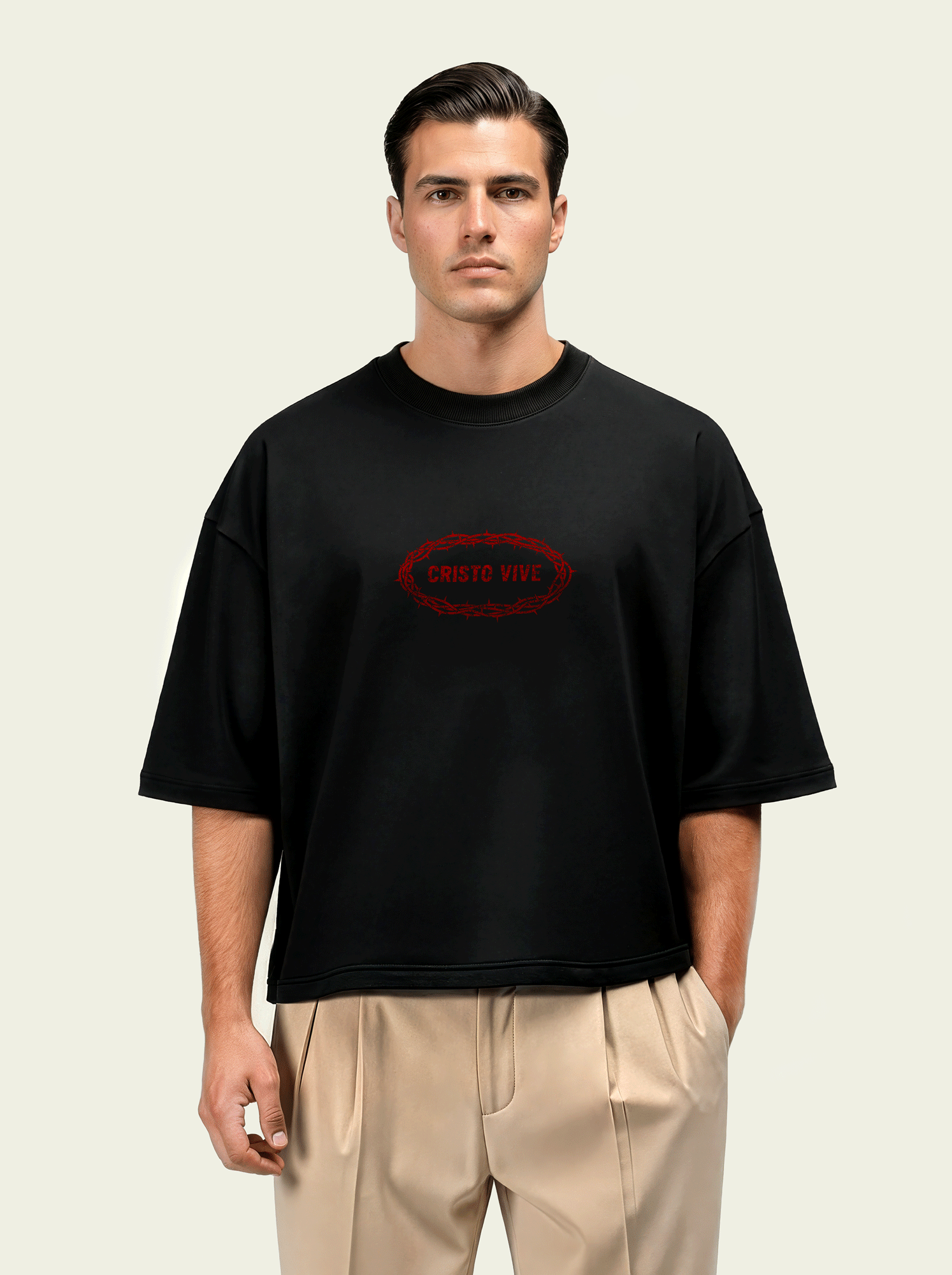 280gsm Cropped Cristo Vive (Front) Print