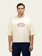 280gsm Cropped Cristo Vive (Front) Print (Off White)