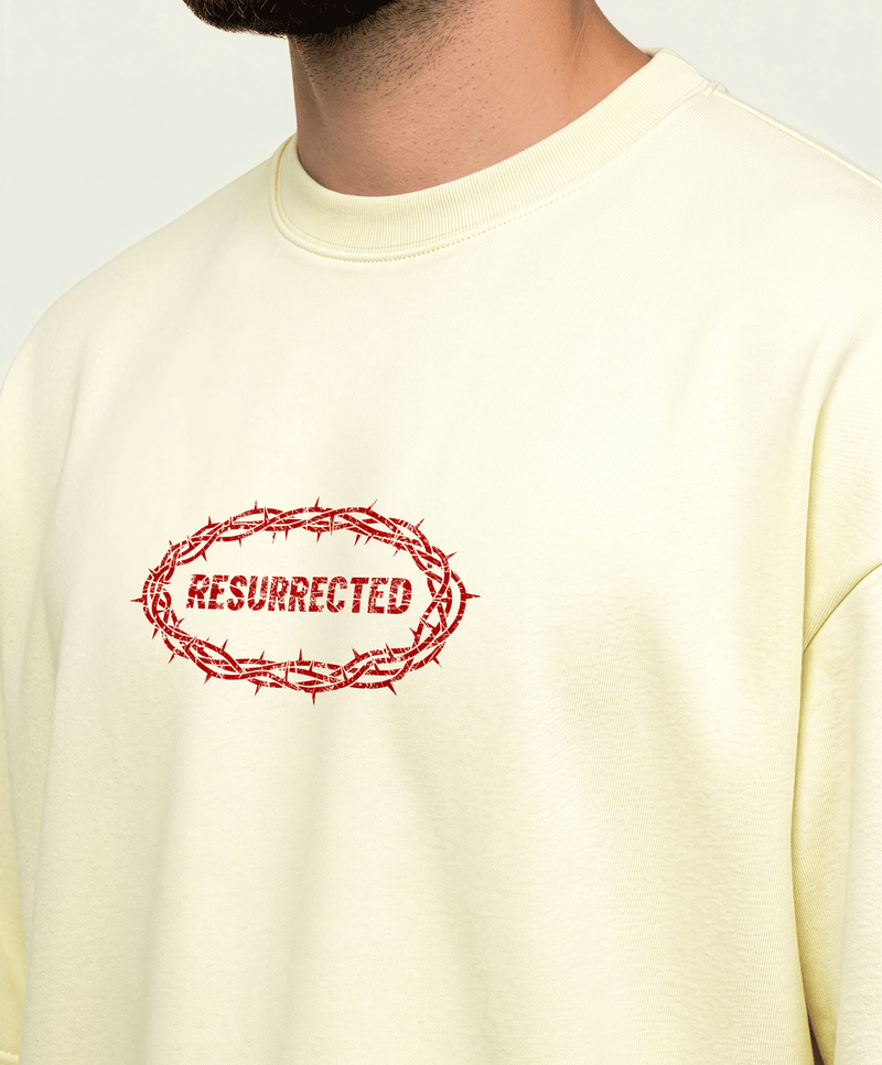 425gsm Resurrected (Front) Print (Off White)