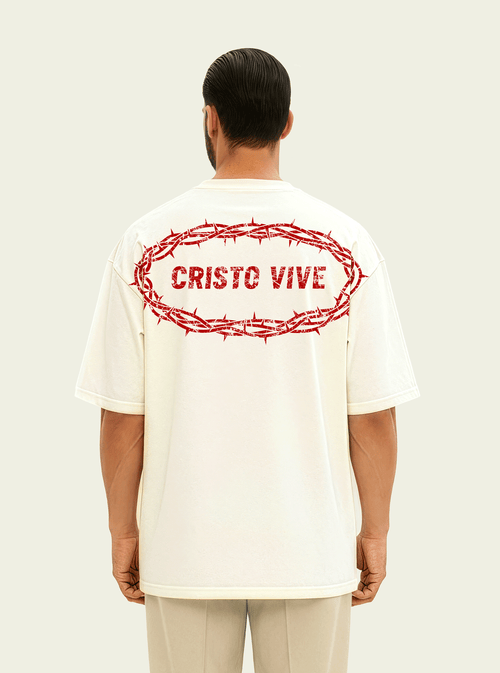 280gsm Cristo Vive (Back) Print (Off White)
