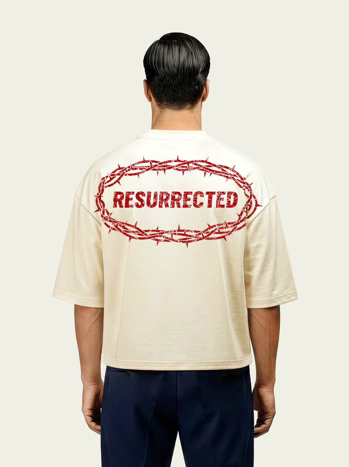Cropped Resurrected (Back) Print (Off White)